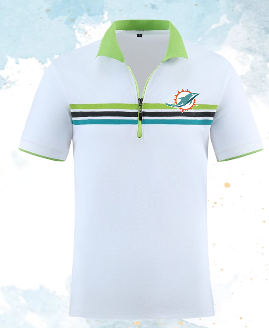 Miami Dolphins white style #4 Men 2025 NFL polo T shirt